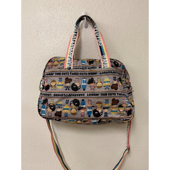 vintage y2k harajuku gwen stefani rainbow black kawaii gym bag - Picture 4 of 7